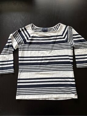 Chaps Women’s Navy & White Striped 3/4 Sleeve Tee